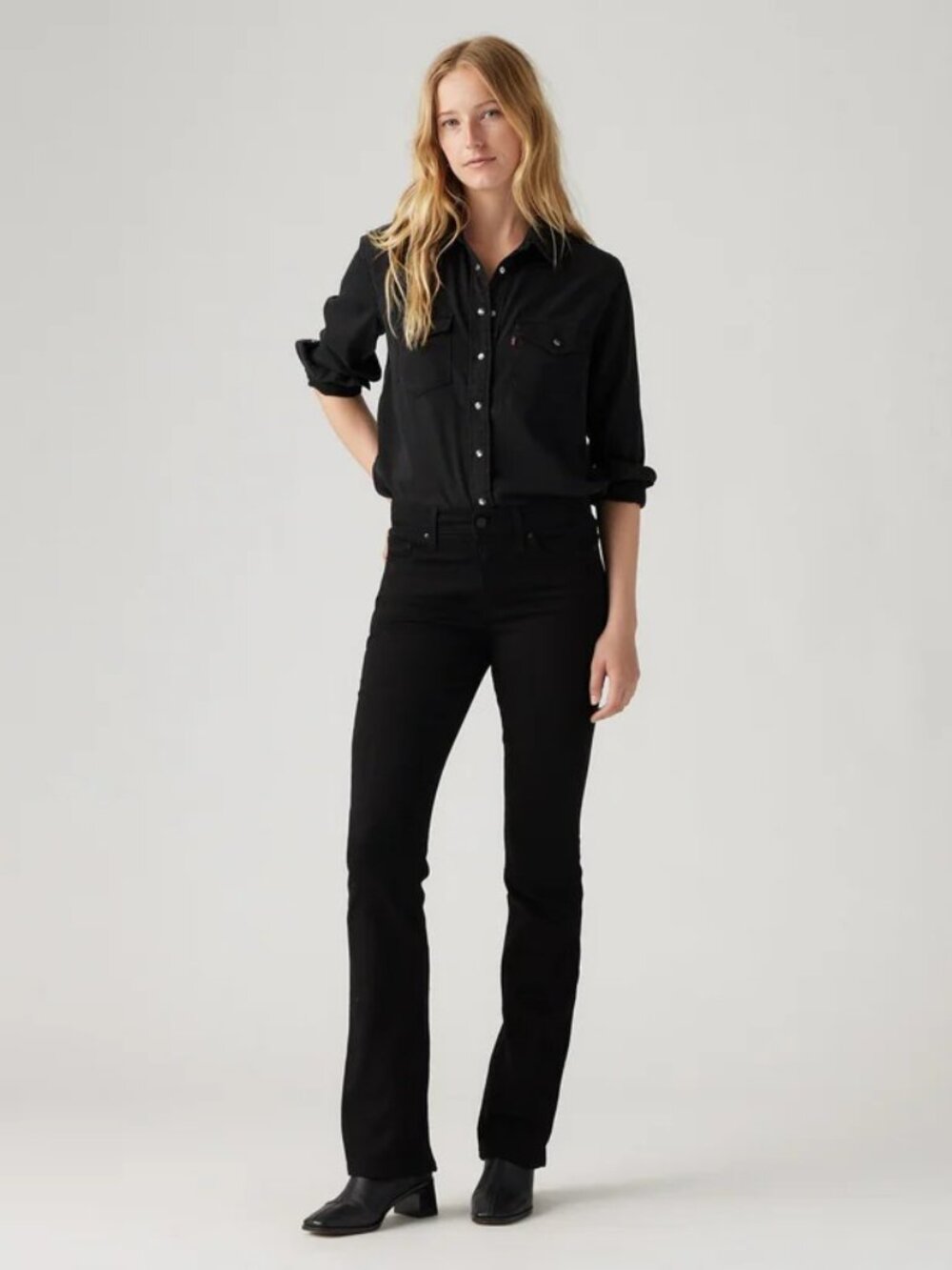 2/$30 Levi's 315 Shaping Bootcut Jeans Black 34 #A1811